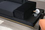 Atelier Del Sofa Sofá de 4 Plazas con Mesa Lateral - Negro y Dorado
